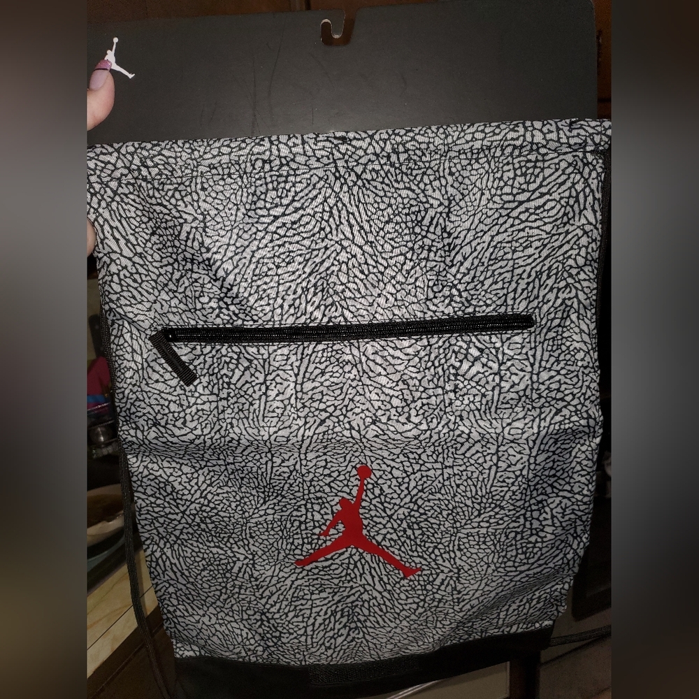 Jordan Black and Gray Patterned Backpack